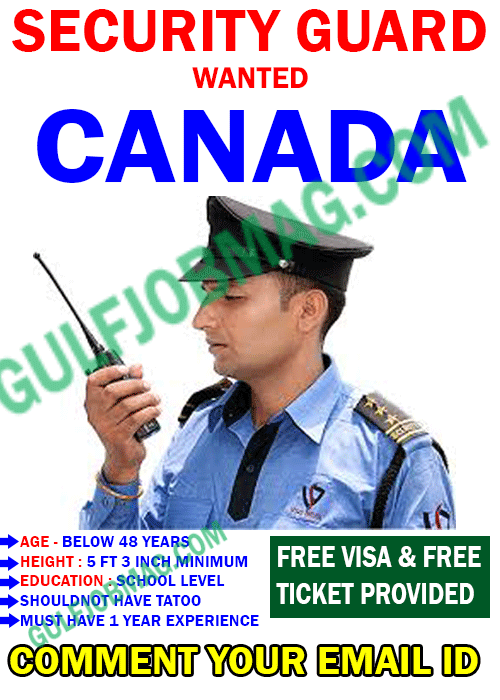 Security Guards required for Canada Apply Now Gulf Job Mag