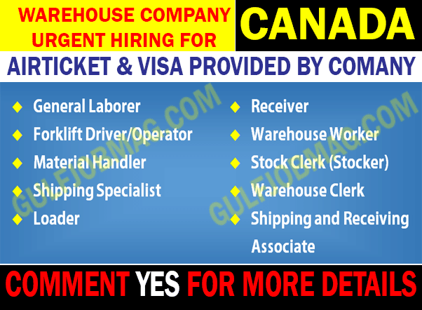 warehouse company job in canada
