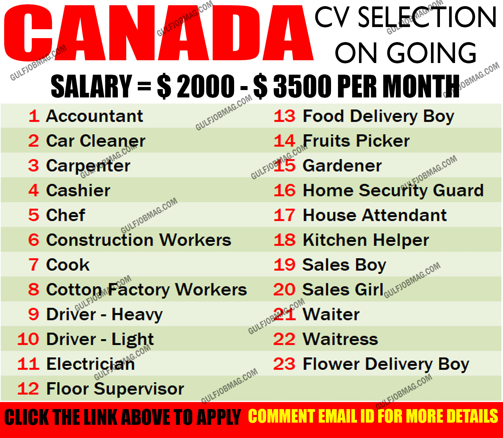 How can i apply for a job in canada