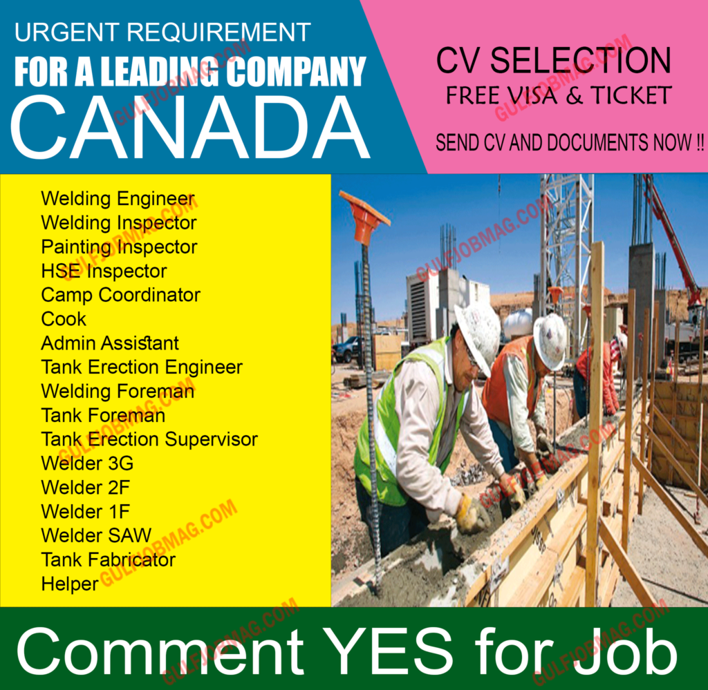 Leading Company urgent requirement in Canada Apply Now