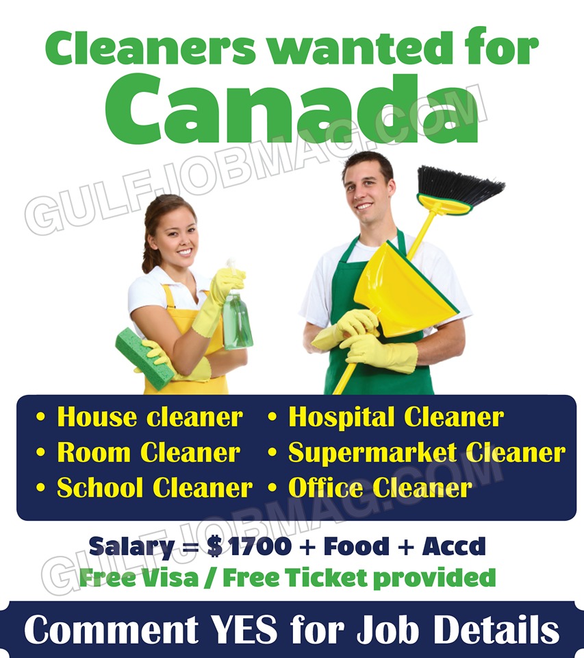 Cleaner wanted in Canada Gulf Job Mag