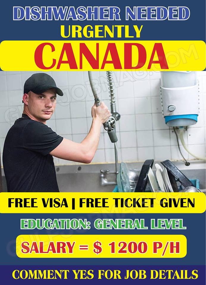 Dishwasher Wanted in Canada Gulf Job Mag