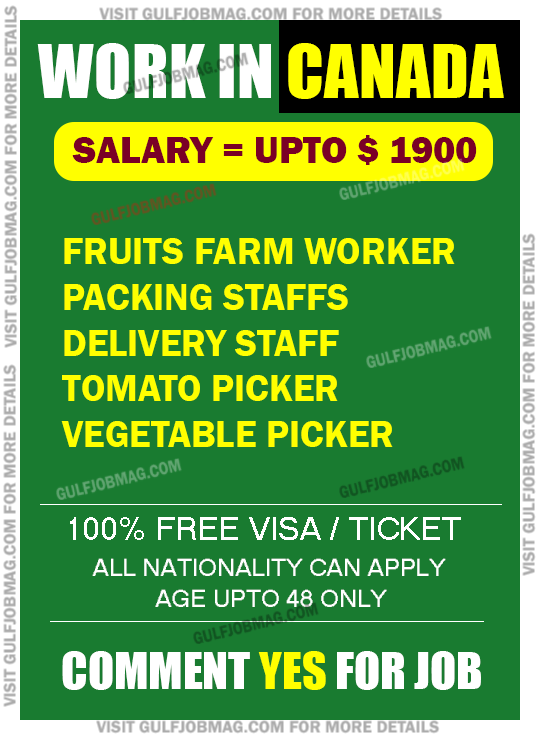 Various job opportunity in Canada Gulf Job Mag