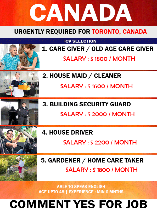 Work opportunity in CANADA Gulf Job Mag