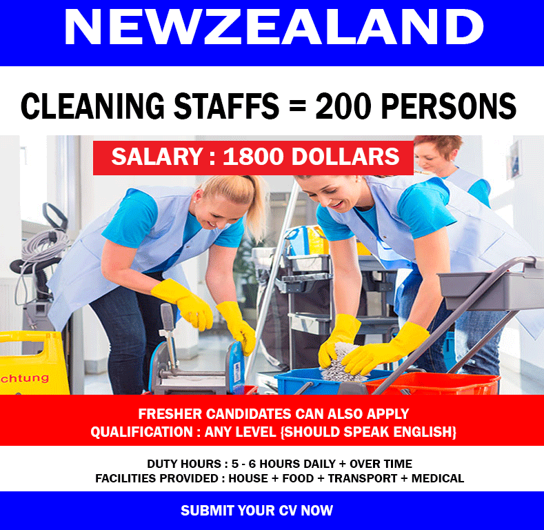 Cleaning Staffs required for AUSTRALIA Apply Now